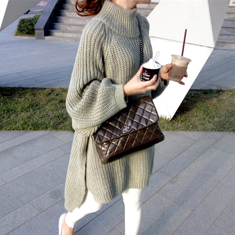 Labeless Womens Thick Long Sweater
