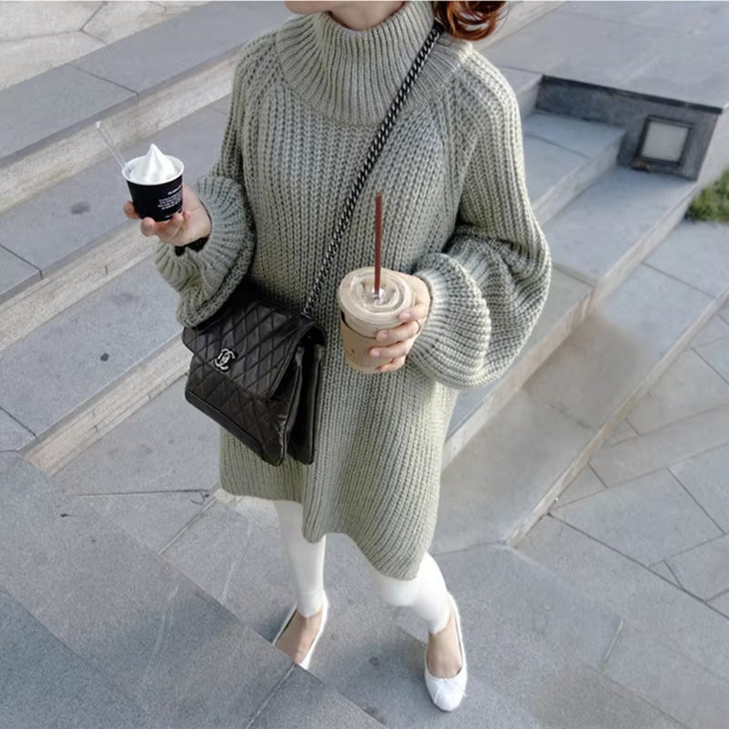 Labeless Womens Thick Long Sweater