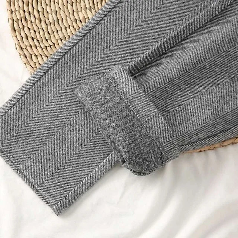 Labeless Woolen Pants Women's Harem Pencil Pants