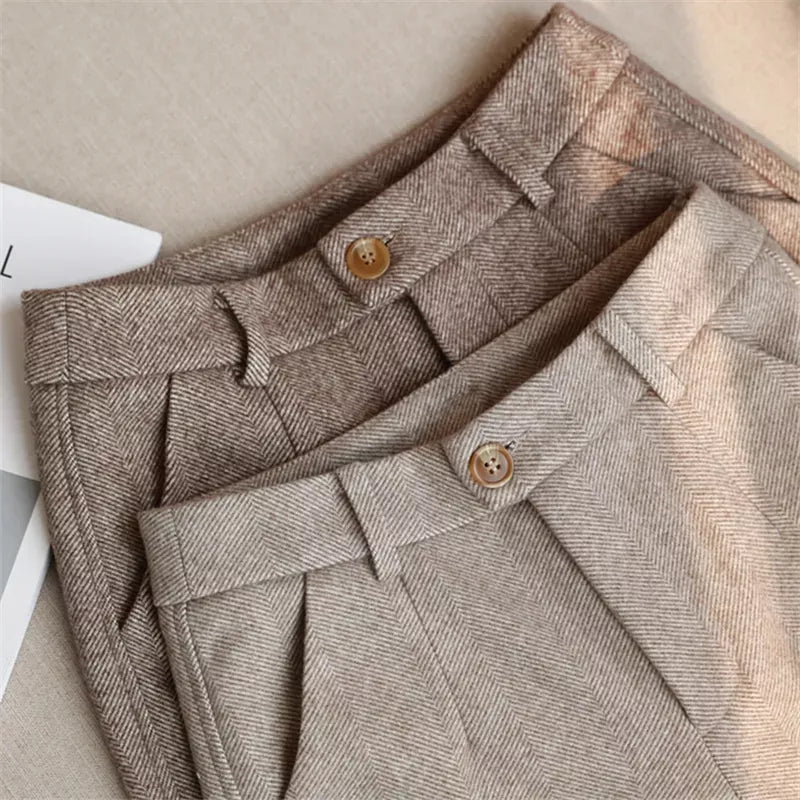 Labeless Woolen Pants Women's Harem Pencil Pants